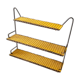 70s shelf in scoubidou and metal