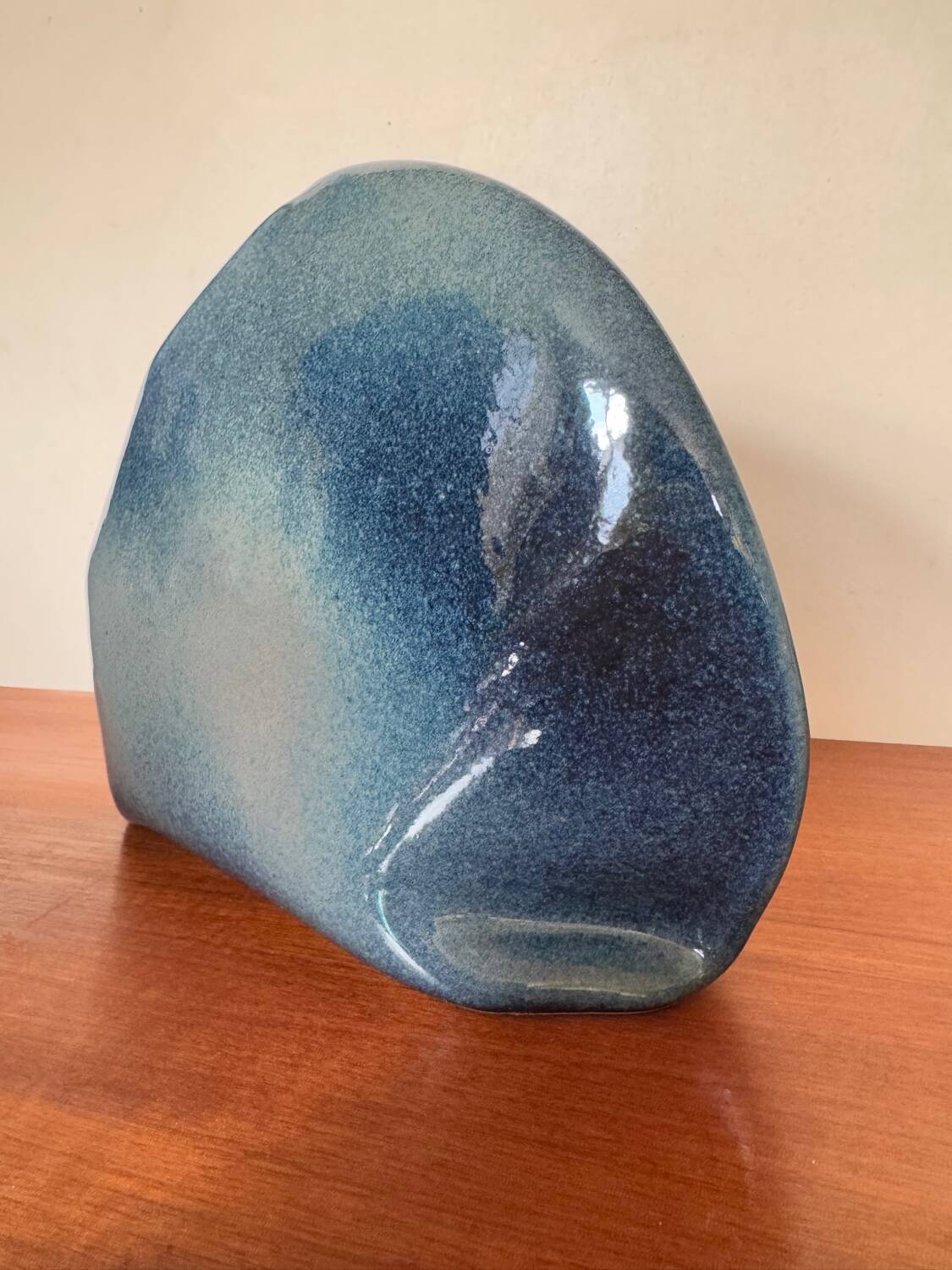 Vintage blue ceramic vase