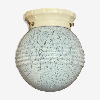 Ceiling lamp 30s Globe striated and Ceramic base