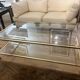 Pierre Vandel coffee table in lucite and gilded metal