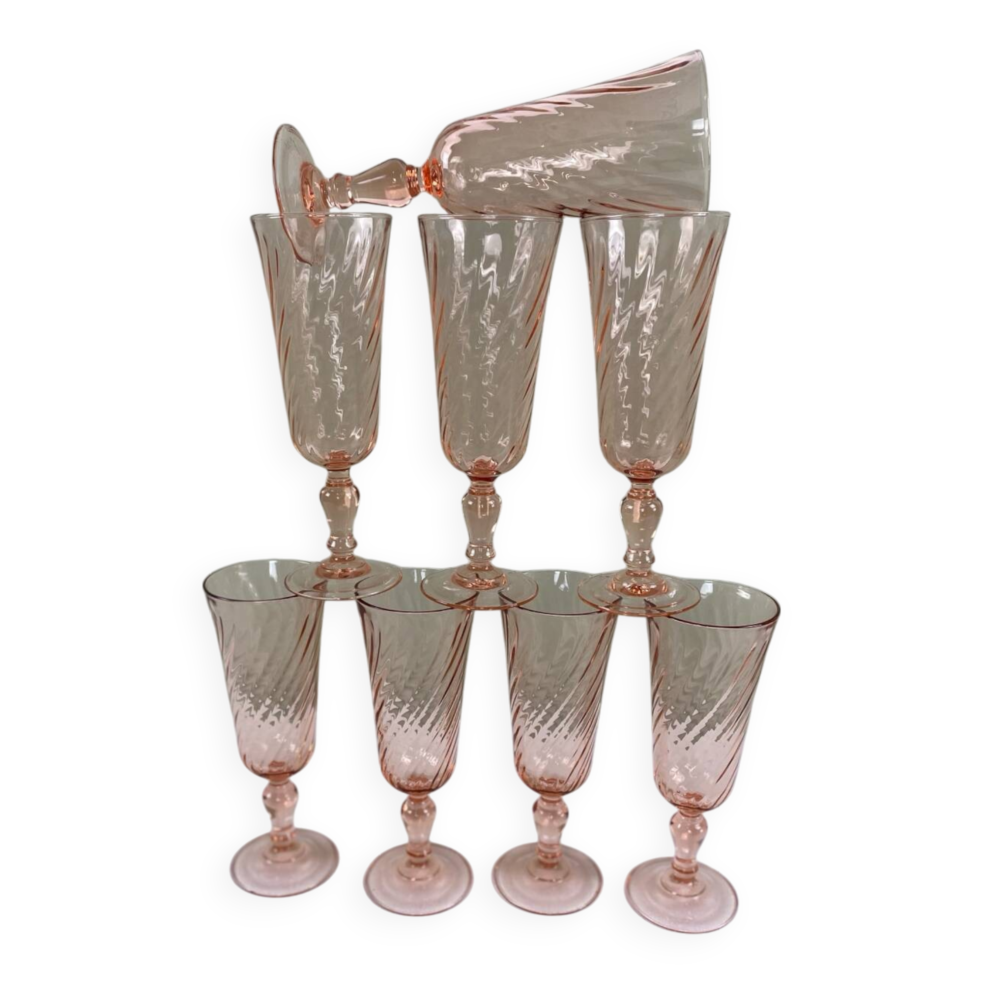 8 vintage Rosaline flutes