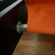 2 fauteuils en velours orange Vintage année 1974