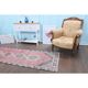 Vintage Turkish Oushak Handmade Wool Cotton Pink Runner 88x273