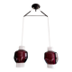 Scandinavian double pendant light in white opaline and amethyst glass, 1960s