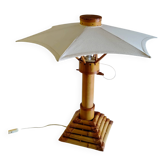 Lampe à poser en bambou, 70's