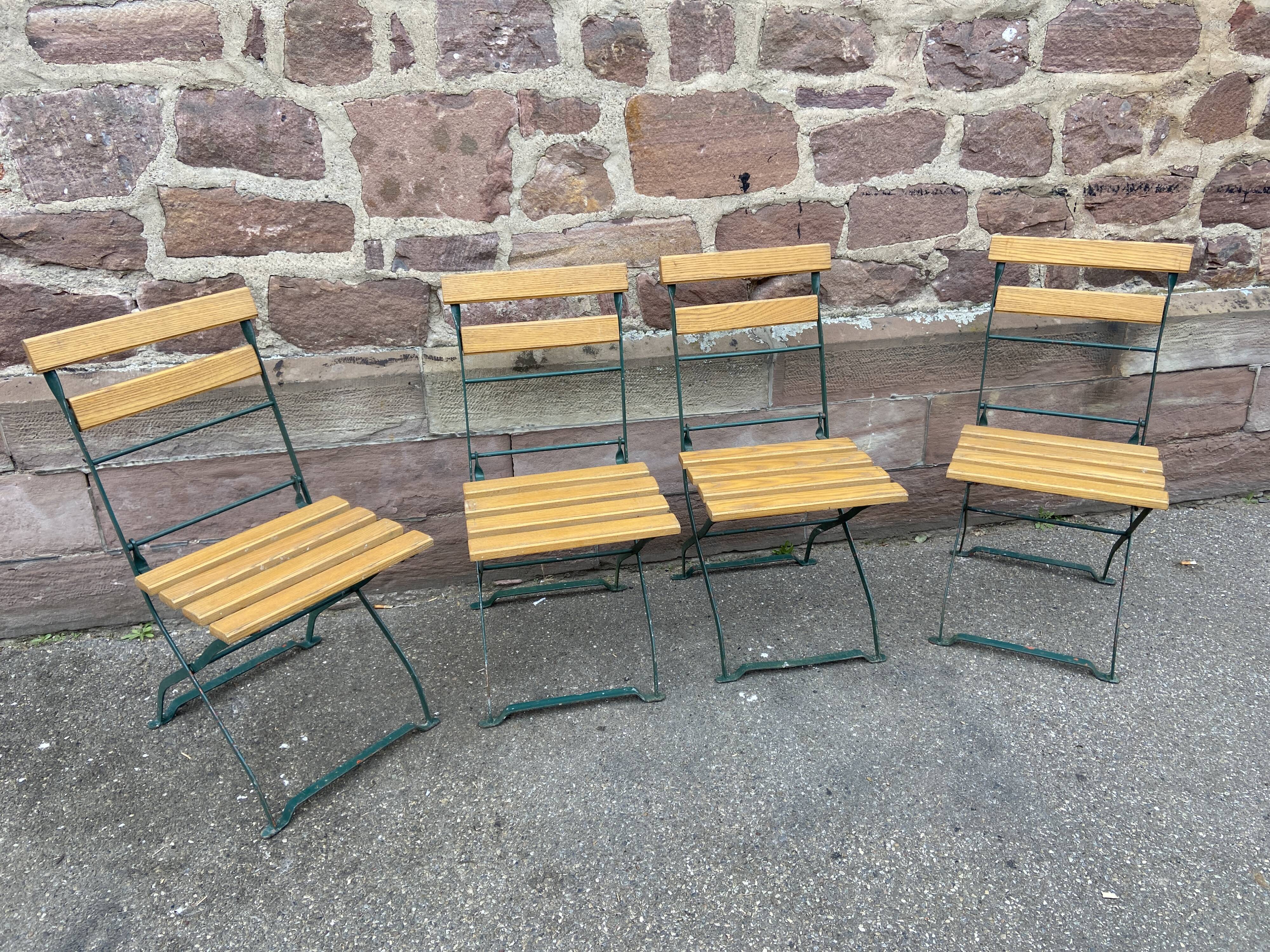 4 chaises de jardin terrasse pliantes vintage