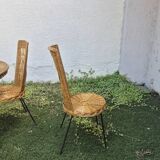 Wicker and black metal dining set