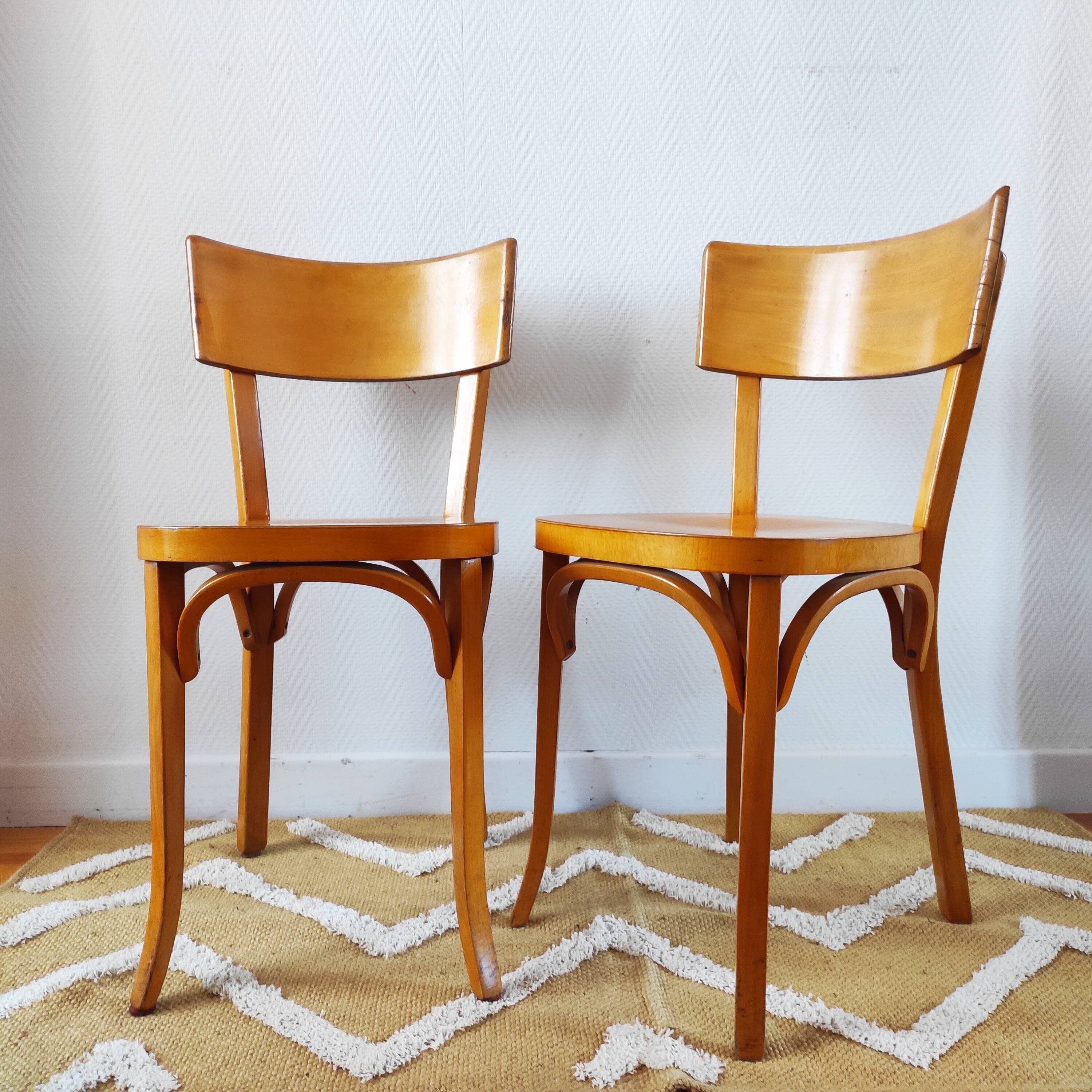 Pair of Baumann bistro chairs