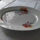 Plat de service ovale à décor floral