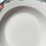 8 Digoin opaque porcelain soup plates with floral pattern "3984" ~