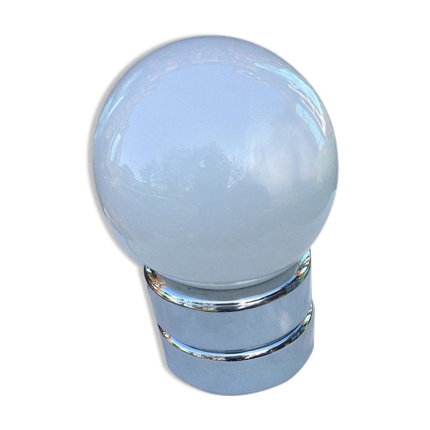 Vintage chrome and opaline lamp, 70s