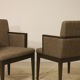 Pair of armchairs cube year 1960 fabric chiné brown color