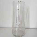 Pichet en verre  craquelé artisanal 24,5 cm