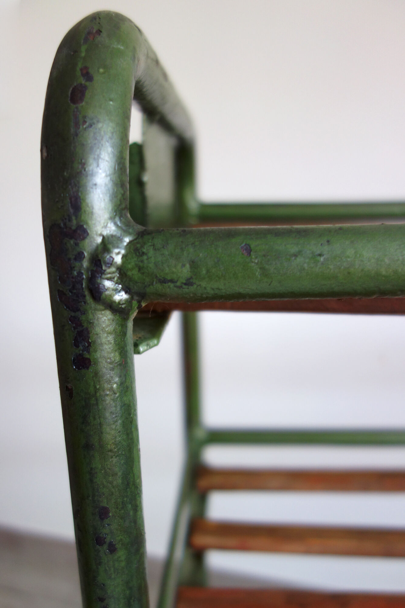 Industrial floor, vintage wheeled