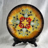 Decorative plate with ermine and stylized gorse patterns - Louis Nédellec - 60s / 70s