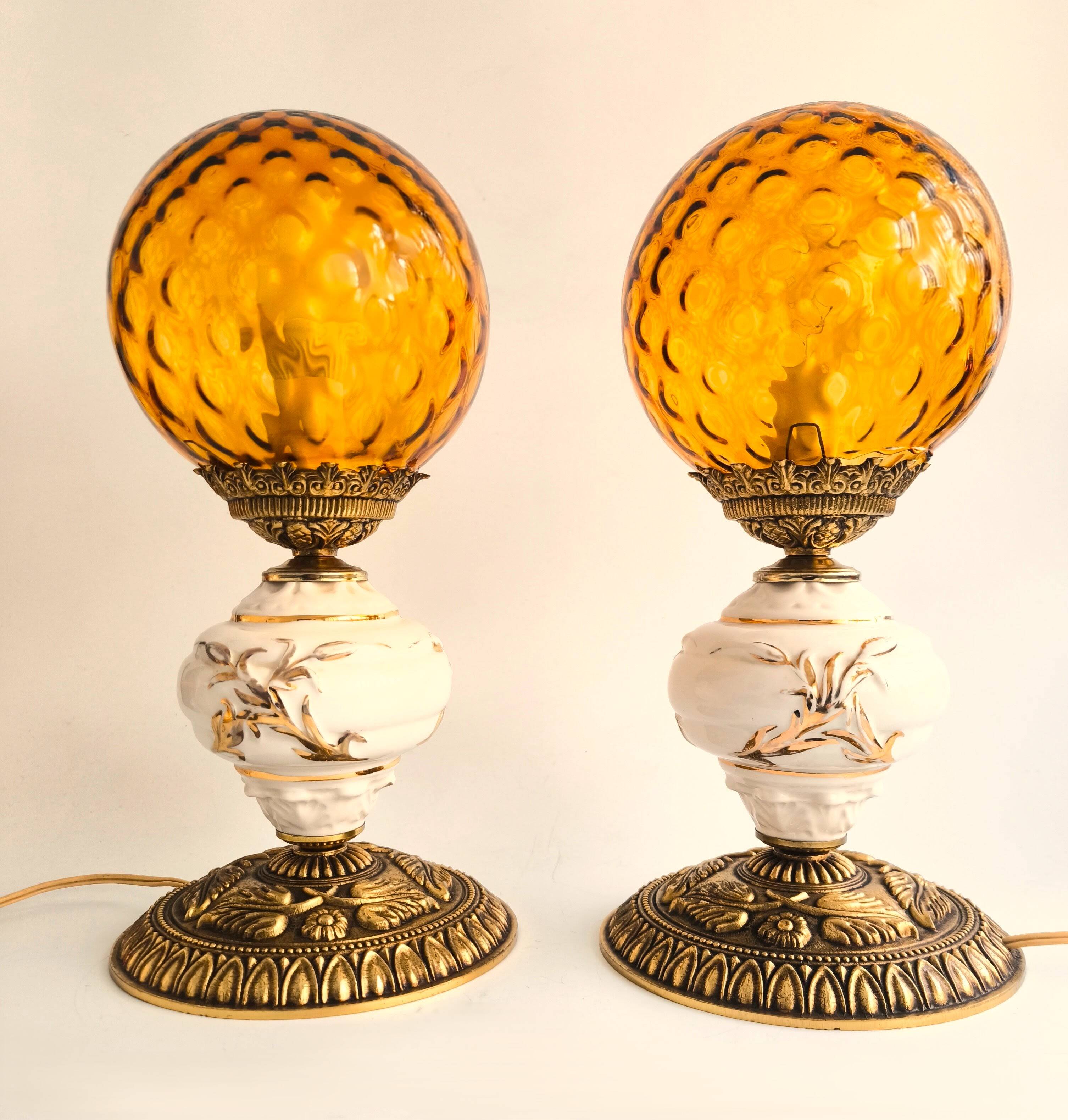 Set of French Hollywood Regency lamps