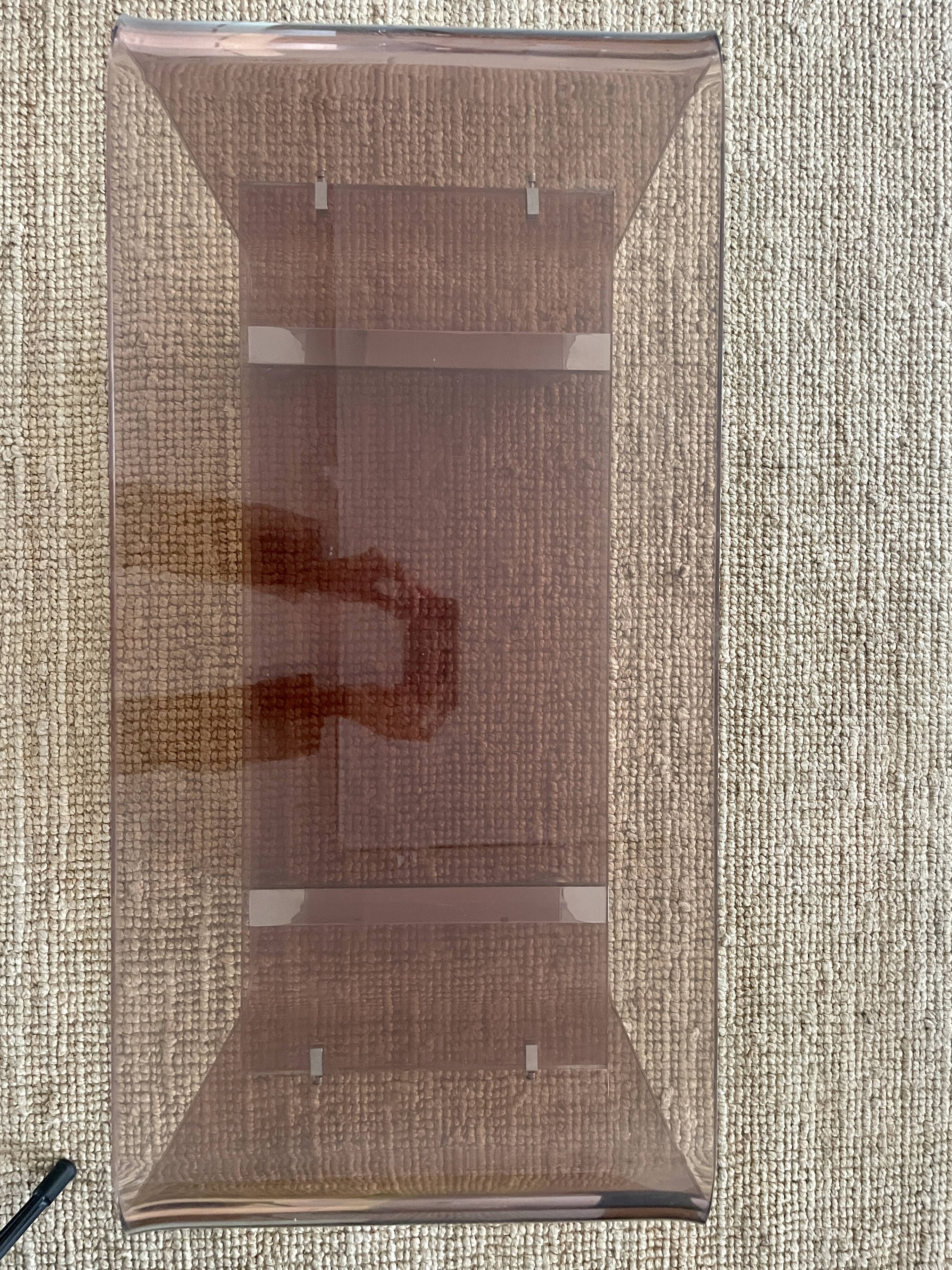 Coffee table in smoked plexiglass by Michel Dumas for Roche Bobois