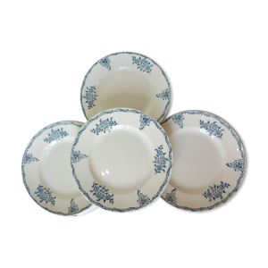 4 assiettes plates en terre de