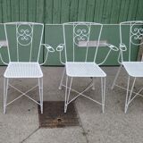 Garden set in wrought iron  60s 70s