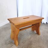 Vintage Wooden Footstool: Handcrafted Yugoslavian Pruchka, 1960s