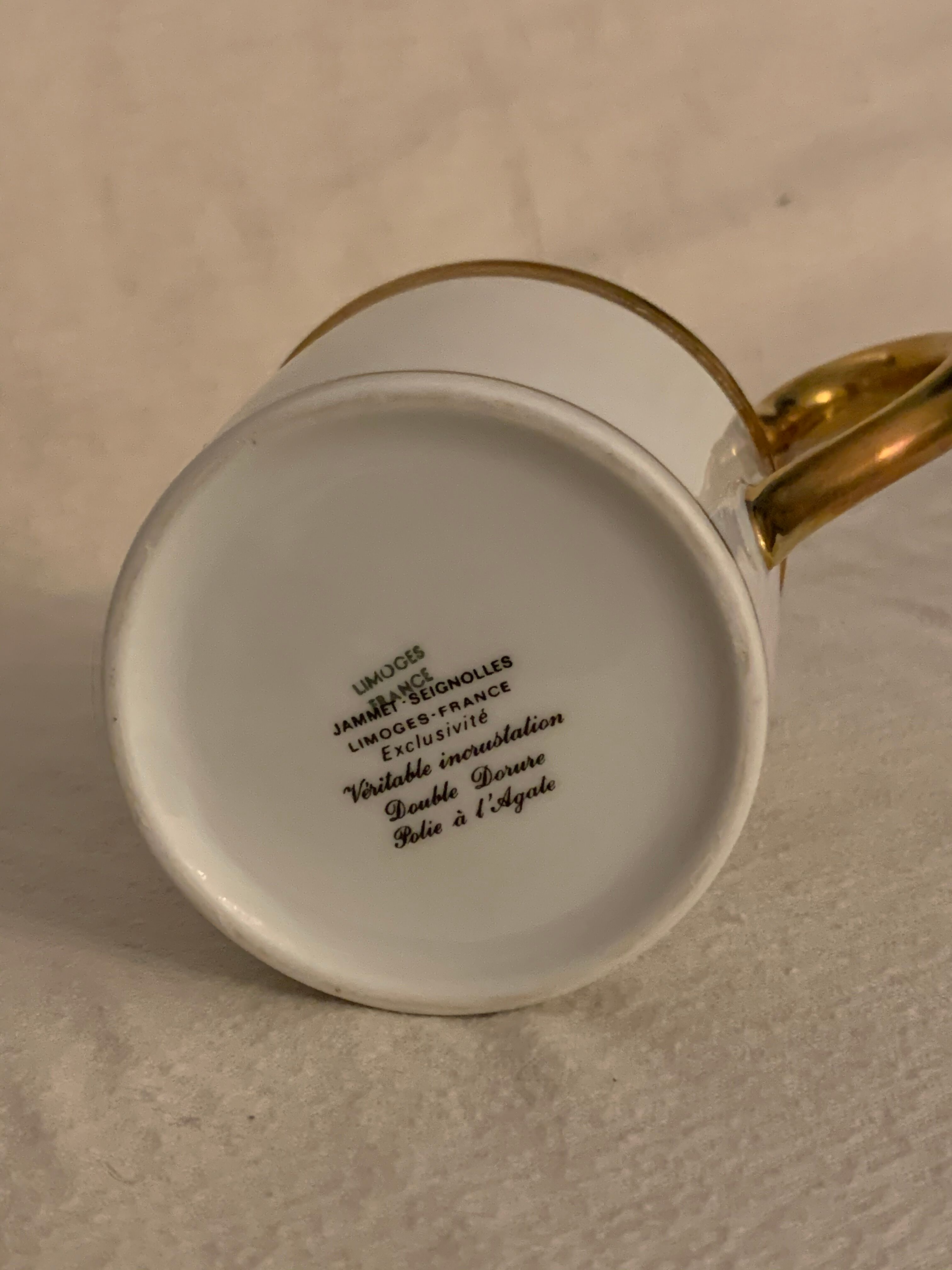 Pourer, teapot or coffee maker, and milk pot Jammet Seignolles Limoges