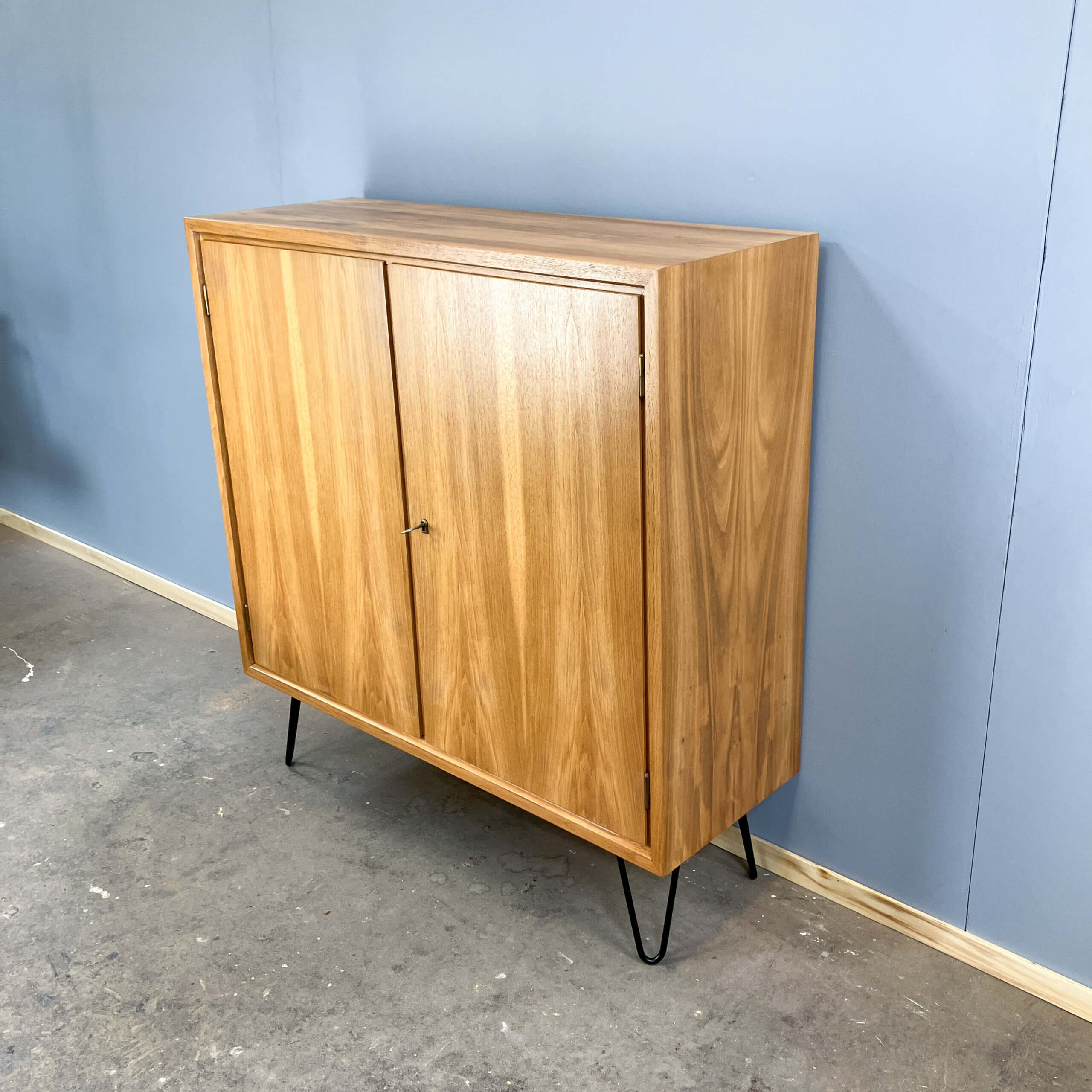 Small cabinet by WK-Möbel on hairpin legs, walnut, 1960s