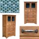 Buffet parisien vitré 1920 bois brut massif