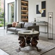 Wrought iron and marble coffee table, Jean Maurice Rothschild, circa 1950.