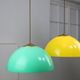 Mid-century italian brass and plexiglass pendant lamp, set of 2