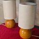 Paire de lampe boule bois chevet style scandinave 30 X 13.