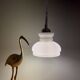 Vintage lampshade pendant light in white opaline