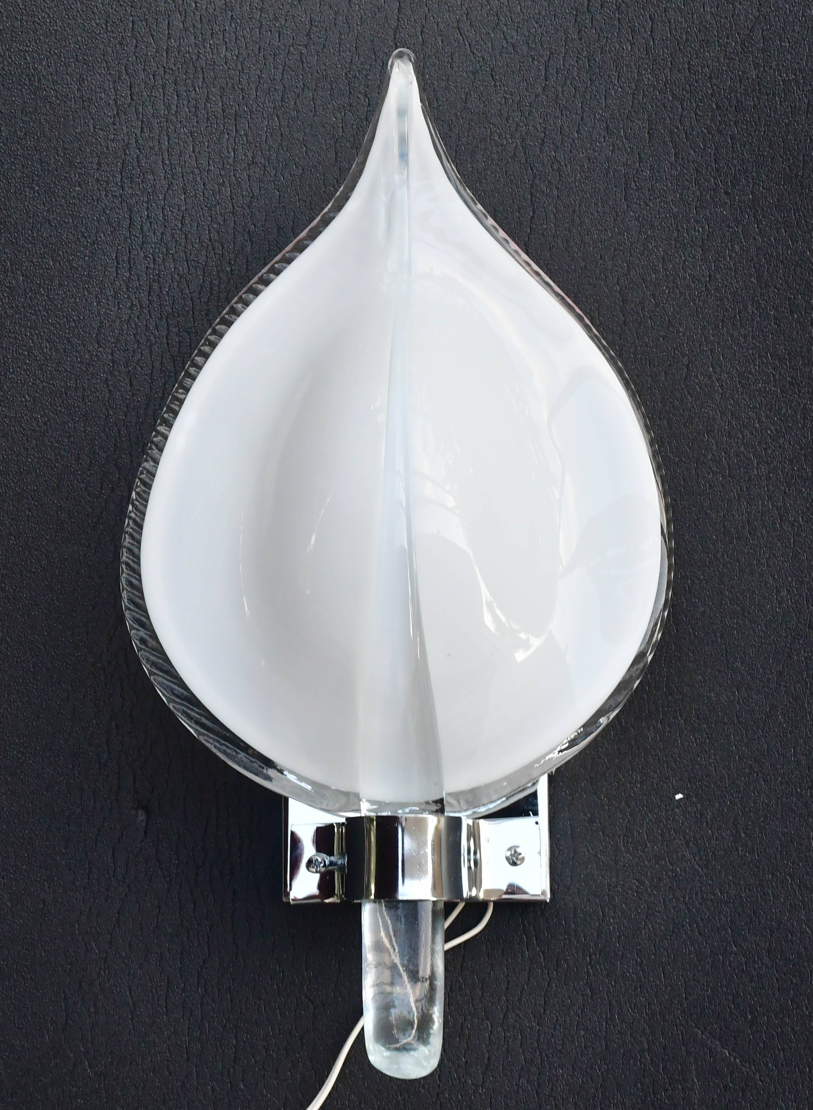 Set of 2 Murano wall lights by Franco Luce, 1970s