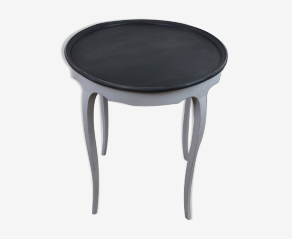 Table basse, patine noire et grise