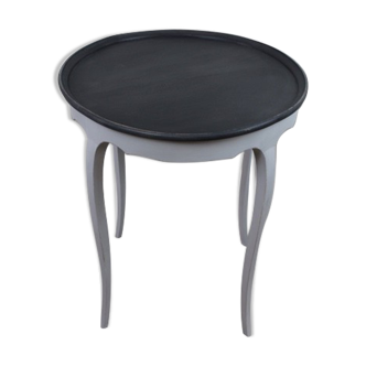 Table basse, patine noire et grise