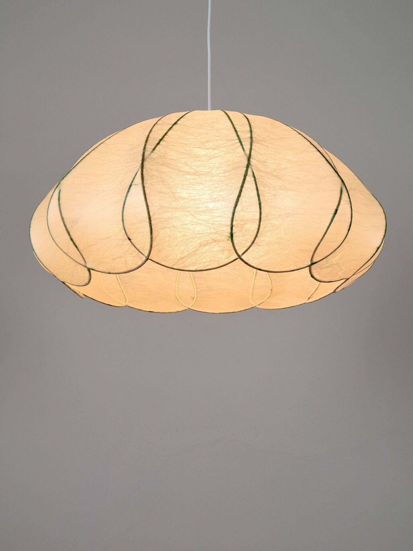 Large vintage Cocoon hanging lamp by Goldkant Leuchten