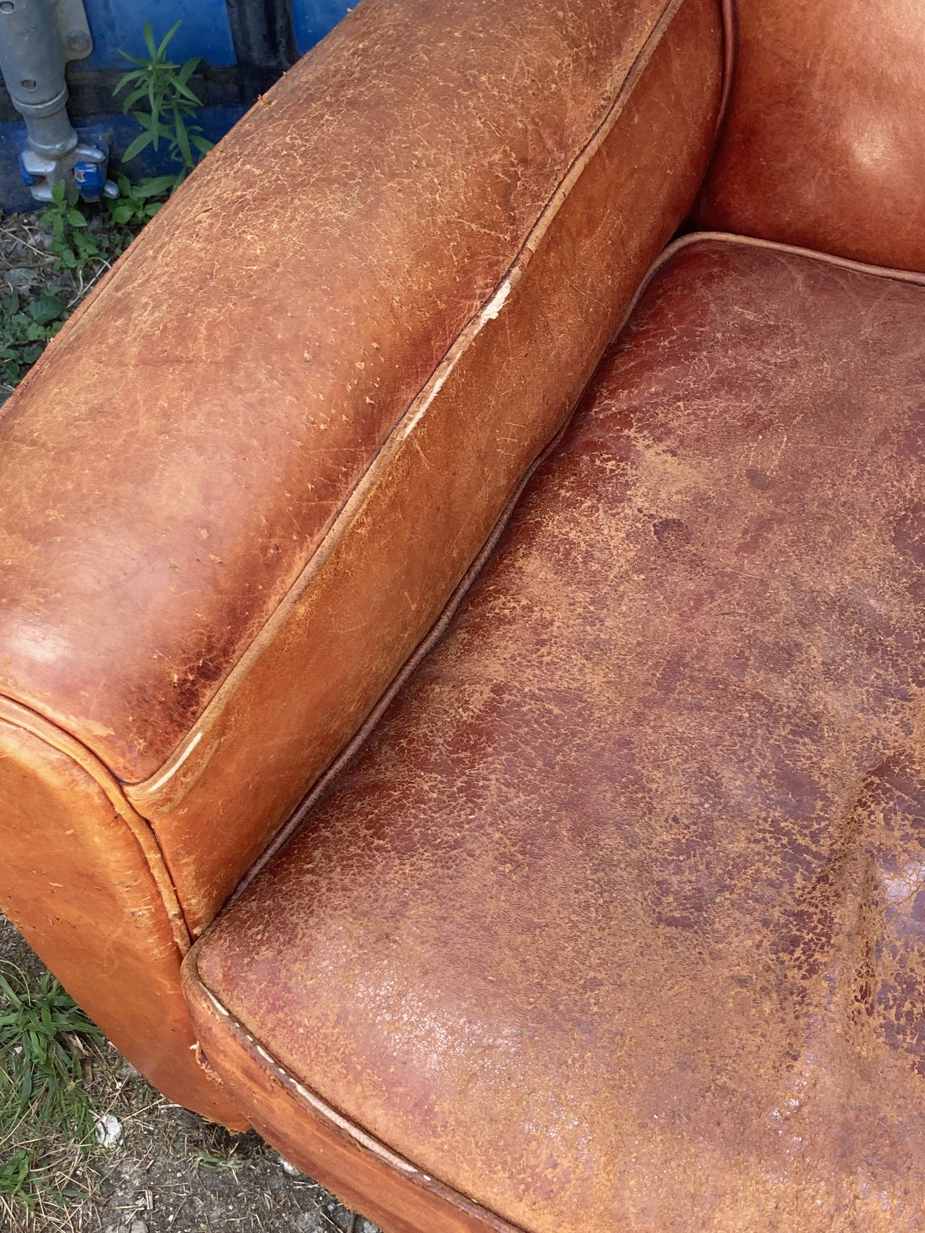 Pair of vintage club armchairs