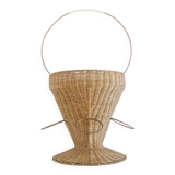 Vintage 50s Rockabilly wicker portable bottle holder bar