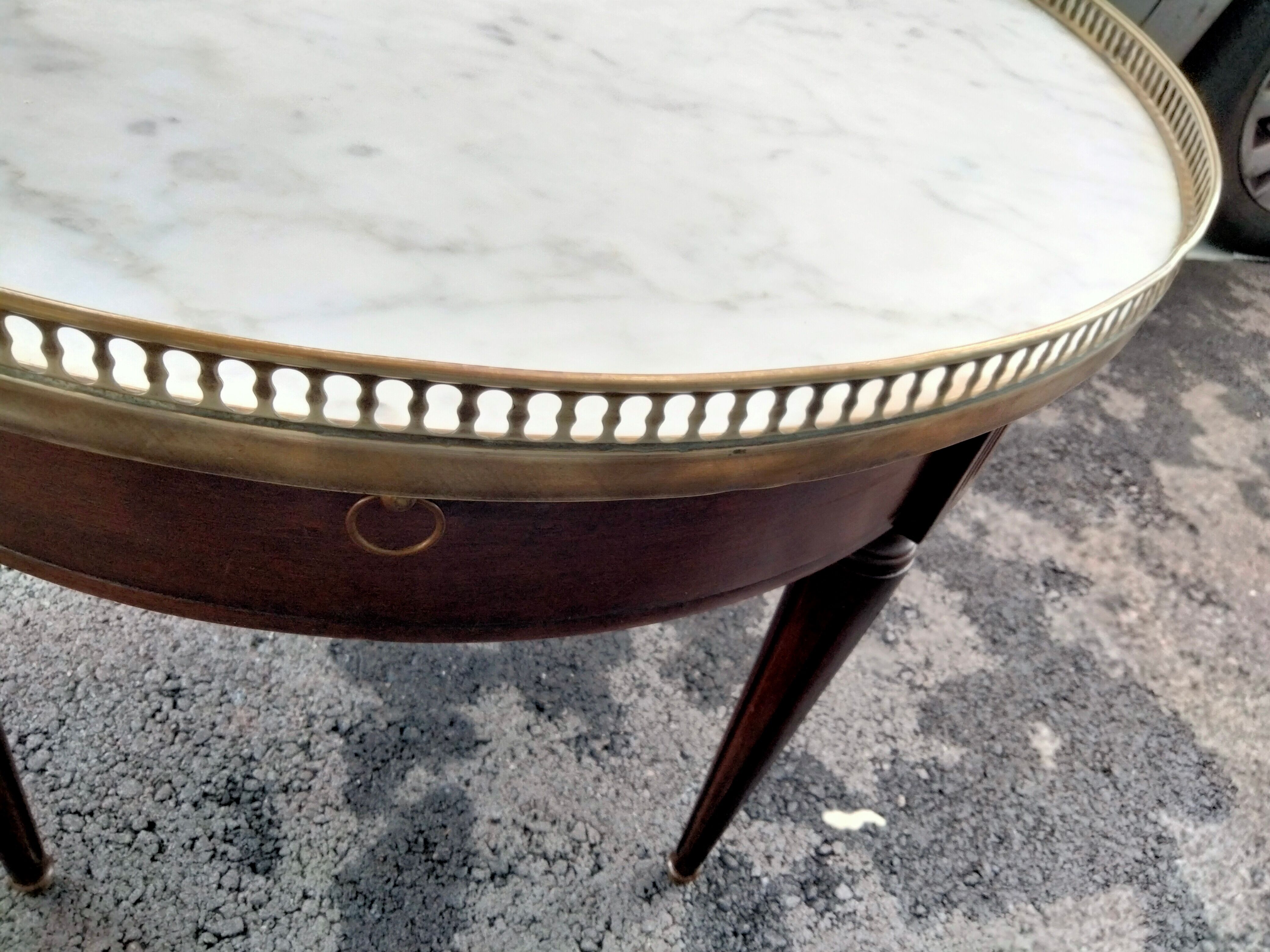 Coffee table hot water bottle marble top louis xvi old style