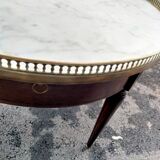 Table basse bouillotte plateau marbre style louis xvi ancienne