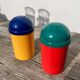 80s multi-colored salt and pepper shakers
