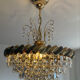 Lustre cascade de pampilles cristal et laiton