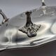Large silver-plated metal basket Roux-Marquiand – Superb rococo decoration –