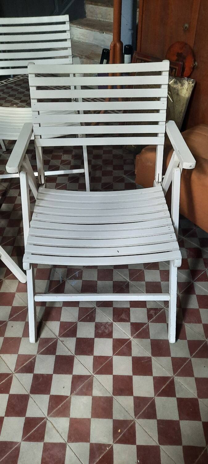 4 R Gleizes folding garden armchairs
