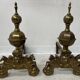Important pair of brass log holders from the 20th century.