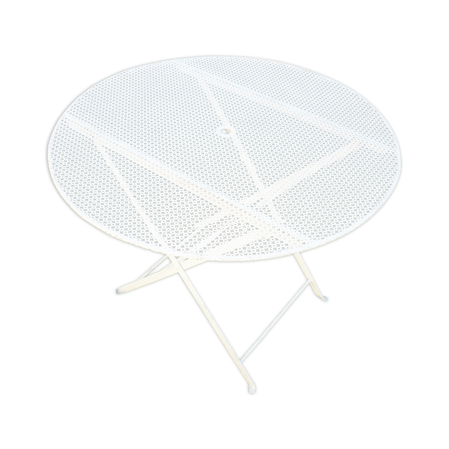 Table de jardin pliante, années 50, métal perforé