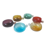 Punch glasses cups coloured glass bowls 1970s vintage