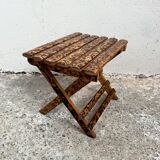 Small folding stool in exotic wood