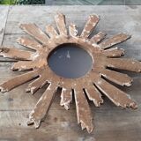 Miroir soleil en bois 1950 - 60cm