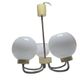 Vintage pendant light in brass and glass, Poland, 1970s
