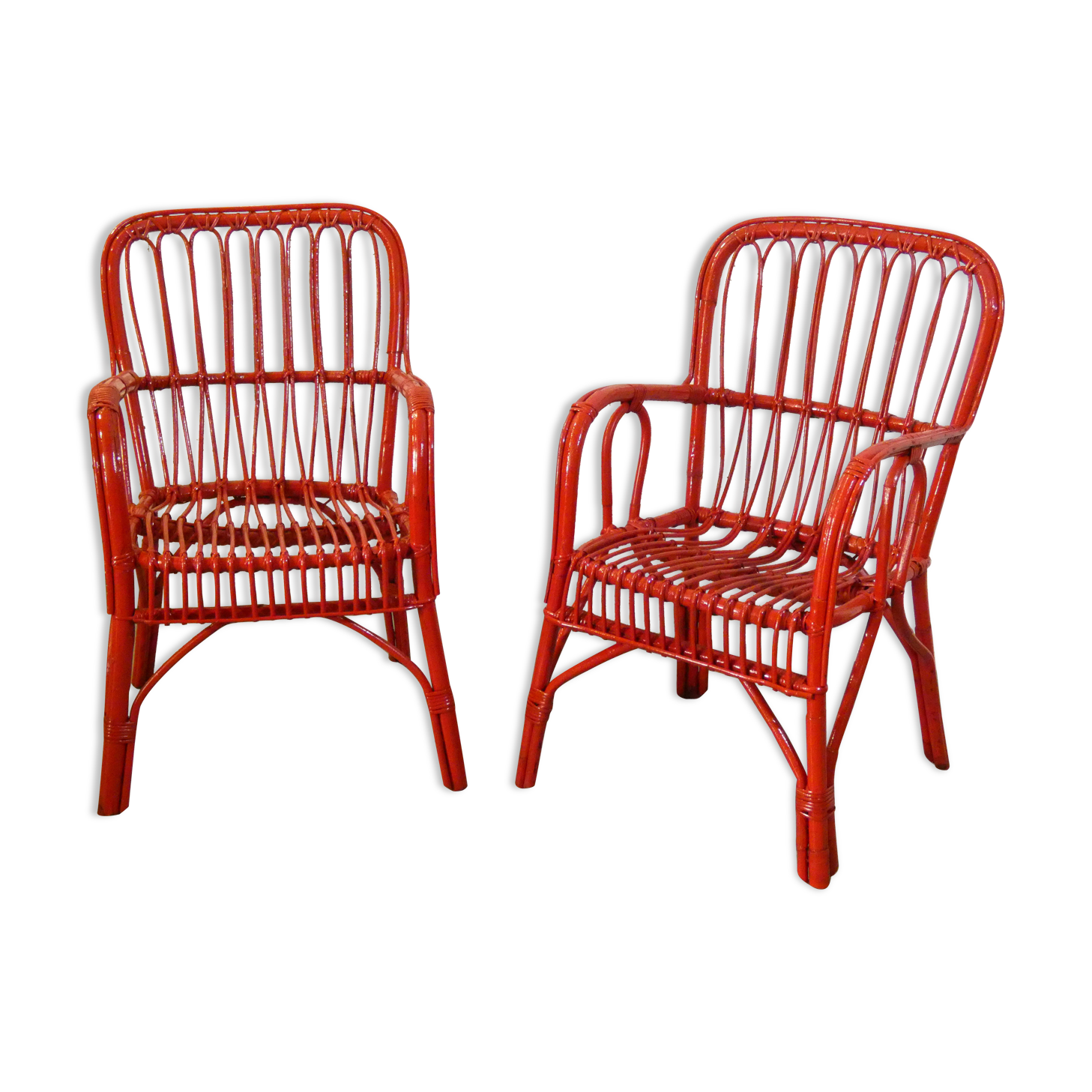 Pair of rattan chairs 1950